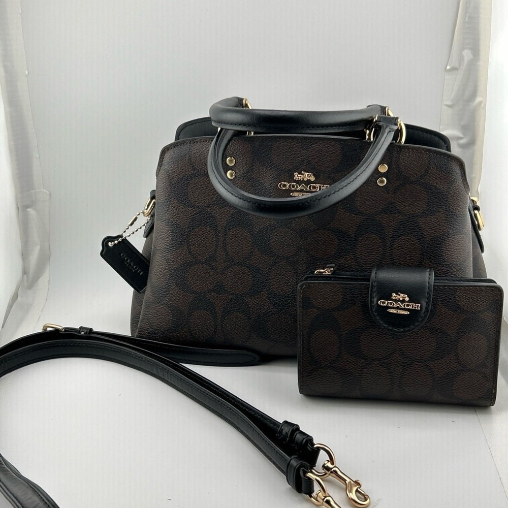 COACH Signature Margot Hand Bag 2WAY Shoulder Bag Hand Bag W/matching Wallet